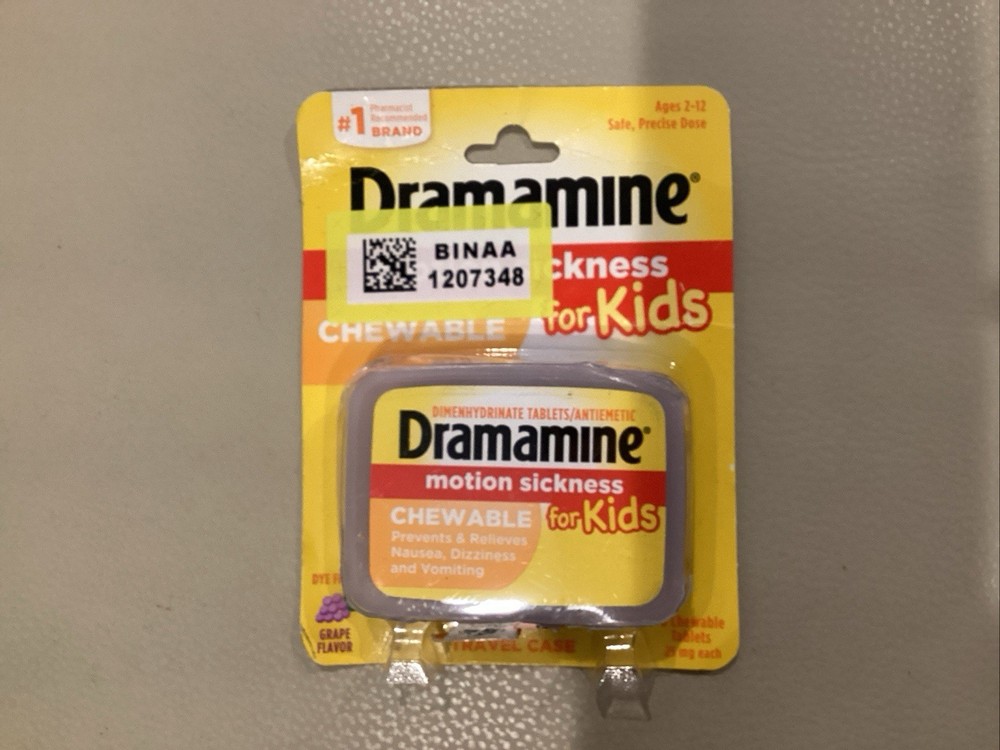 Dramamine Kids Chewable, Motion Sickness Relief, Grape Flavor, 8 Count