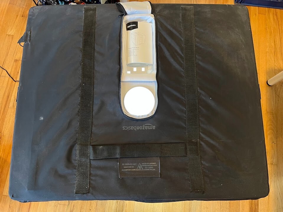 Amazon Basics Portable Foldable Photo Studio Box with LED Light, Black, 25 x 30