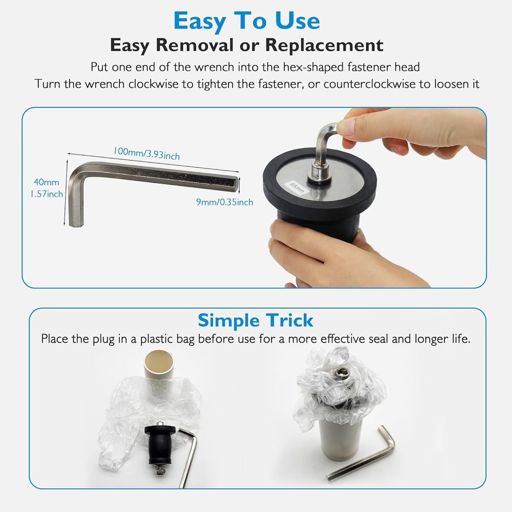 Expandable Mechanical Seal, Cleanout Pipe Plug-Rubber Expansion Scupper Plugs...