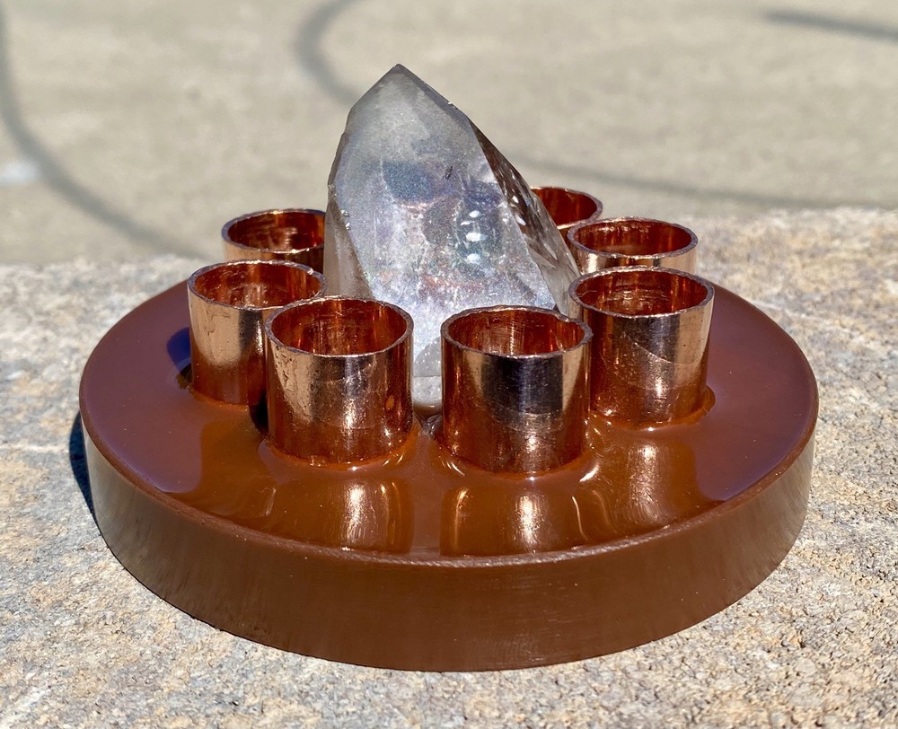 Orgone Cloudbuster with large Quartz Crystal & Copper Pipe