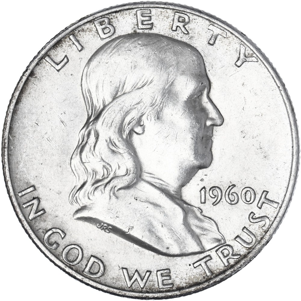 1960 D Franklin Half Dollar About Uncirculated 90% Silver