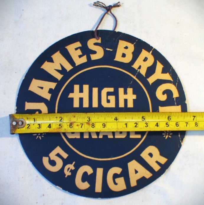 Vintage Advertising James Bryce Cigar Fan Pull Sign