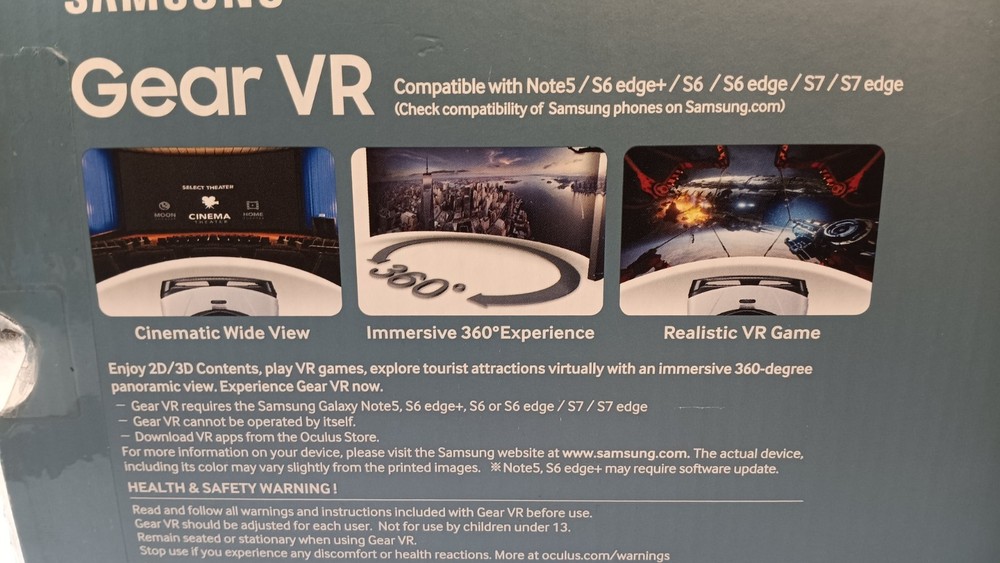 Samsung Gear VR Oculus Virtual Reality Headset 2016 SM-R322 micro-USB