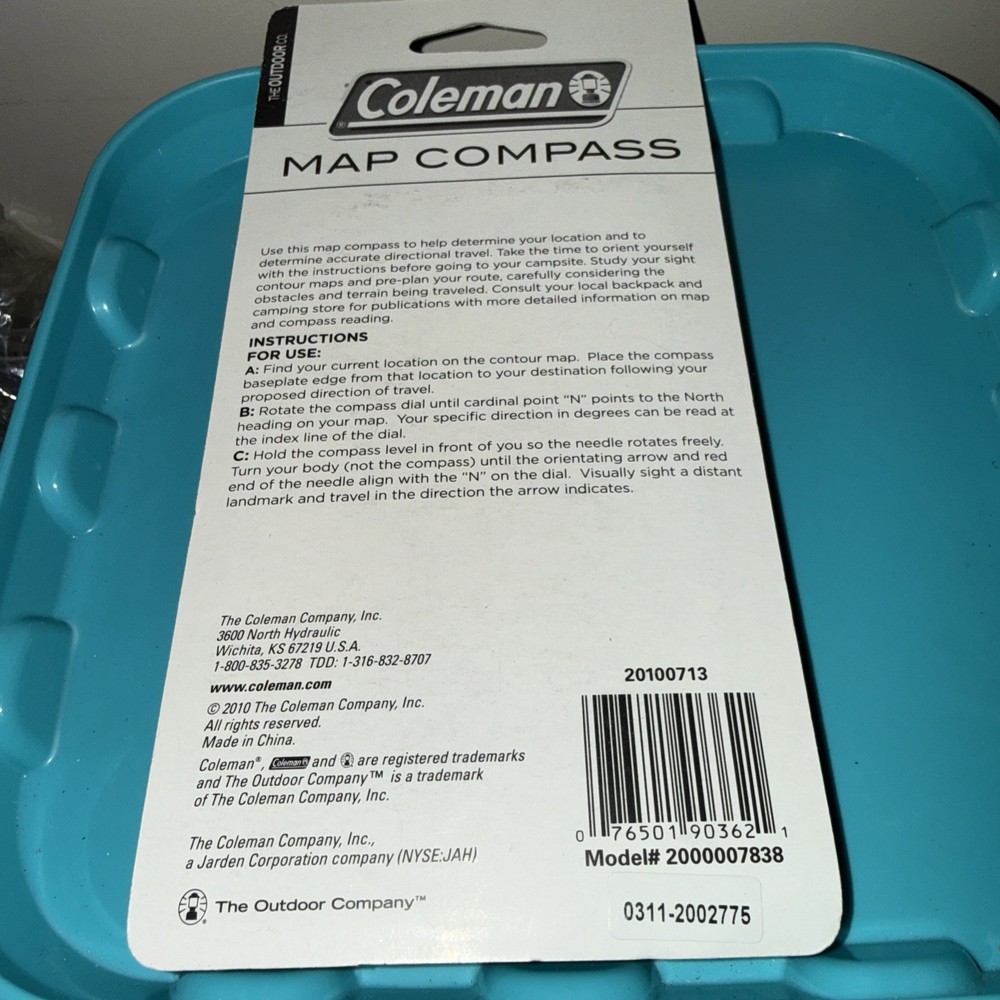 Vintage Coleman Liquid Fillled Map Compass-2010