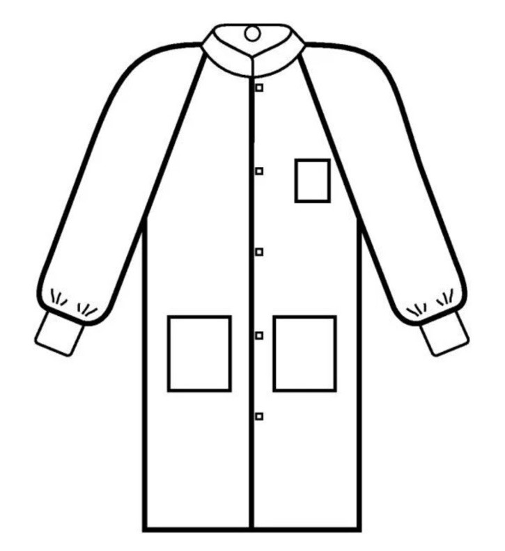Halyard 10031 Basıc* Plus Lab Coat, Size Medium - Blue - Case of 25/ea.