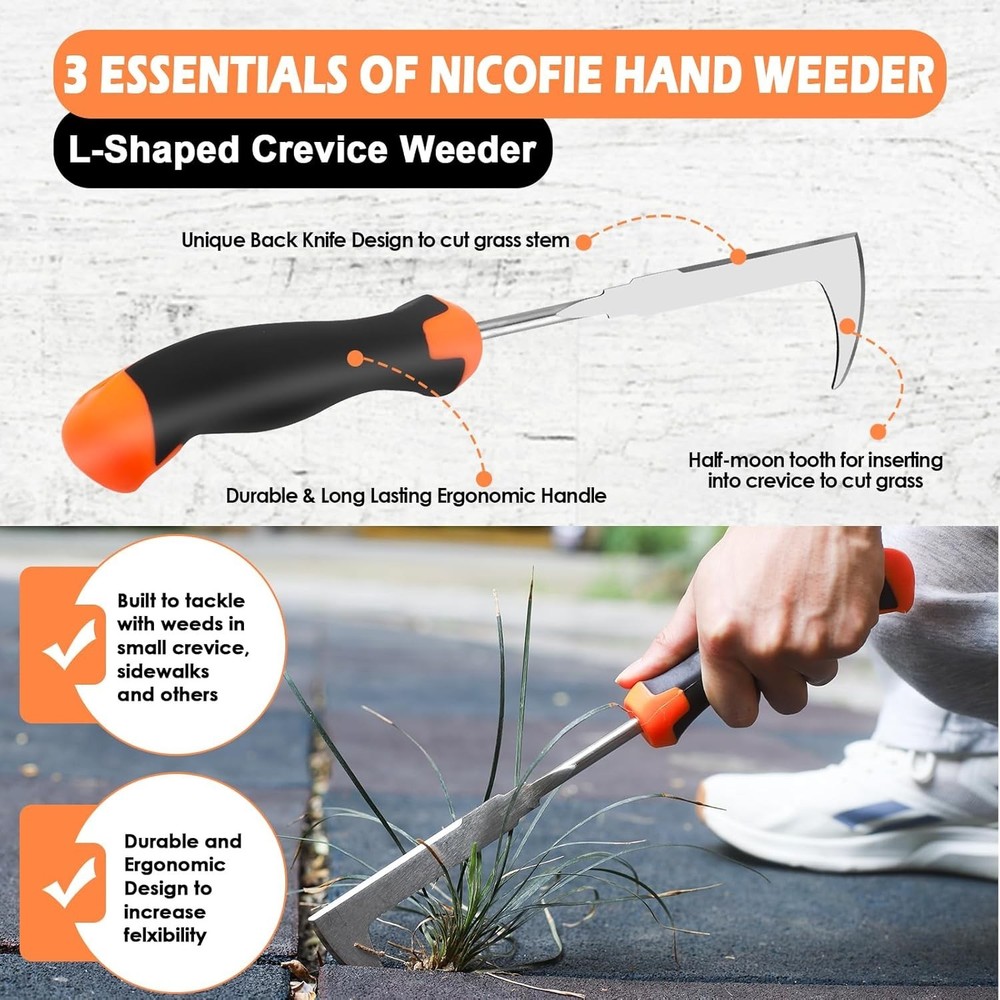2026 Hand Tool, Rubber Handle Manual Puller Tool, Uprooting Weeding Tools, Cr...