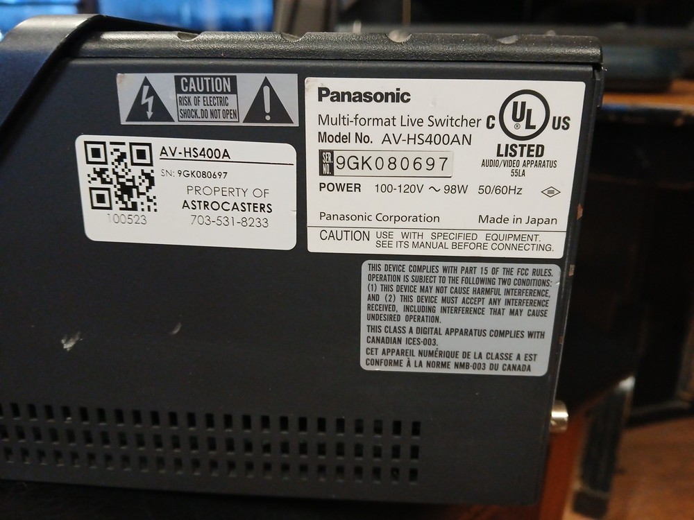 Panasonic AV-HS400A HD SD Multi Format Video Switcher