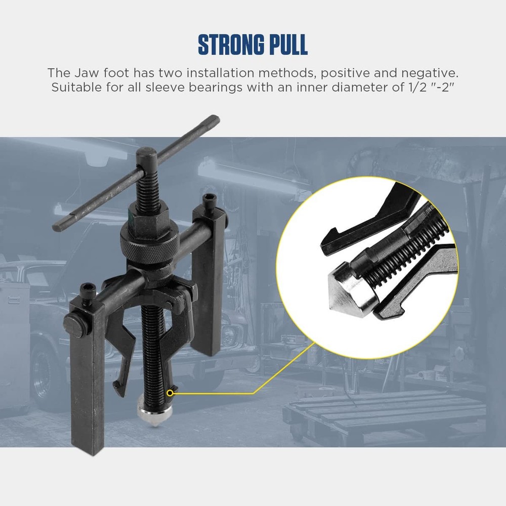 CMTOOL Bearing Puller Tool 3 Jaw Pilot Removal Kit, Blind Small