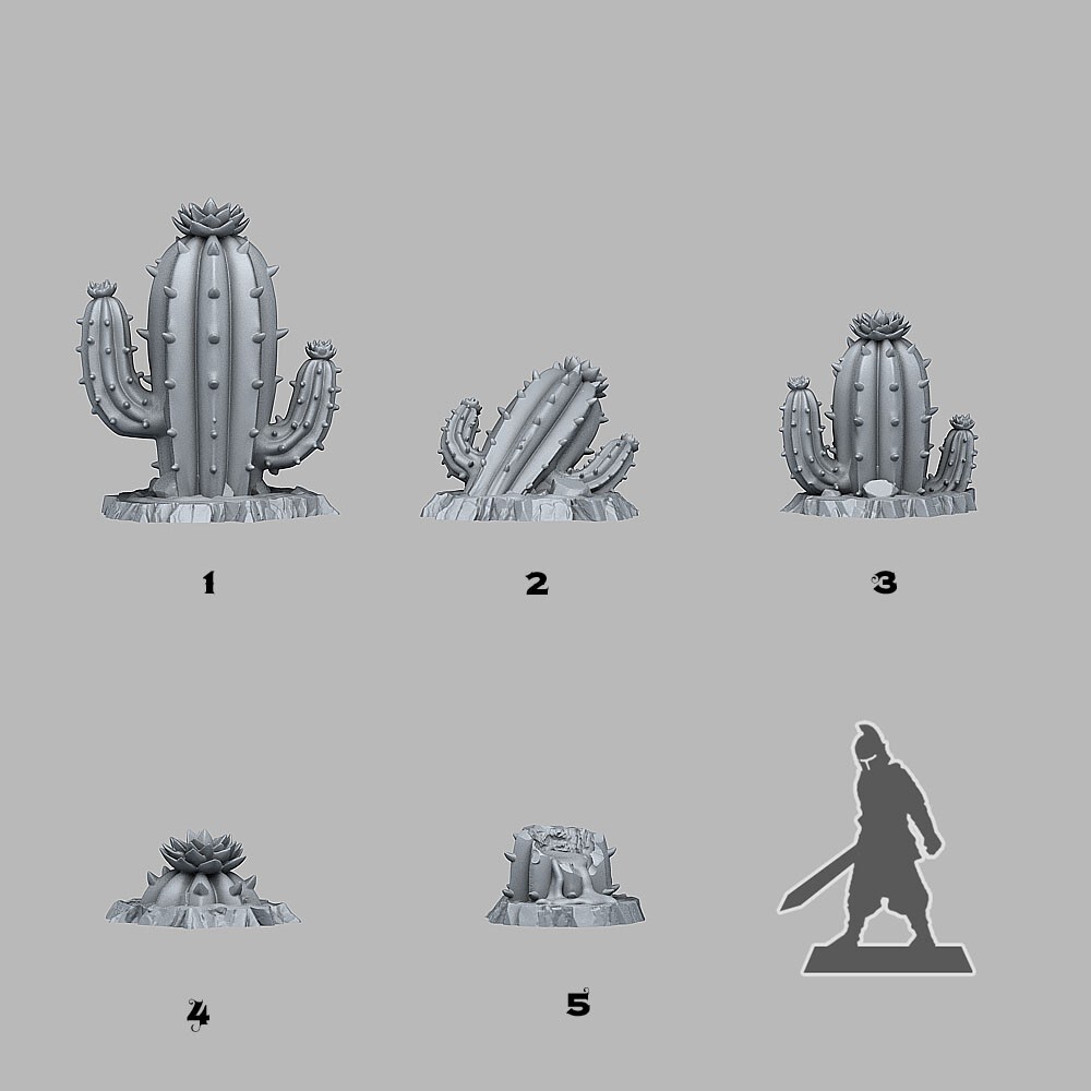 Magic Cactus-3D Printed Resin RPG/DnD Tabletop Gaming Terrain