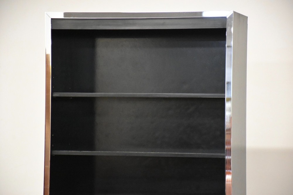 Milo Baughman Style Chrome Bookcase John Stuart