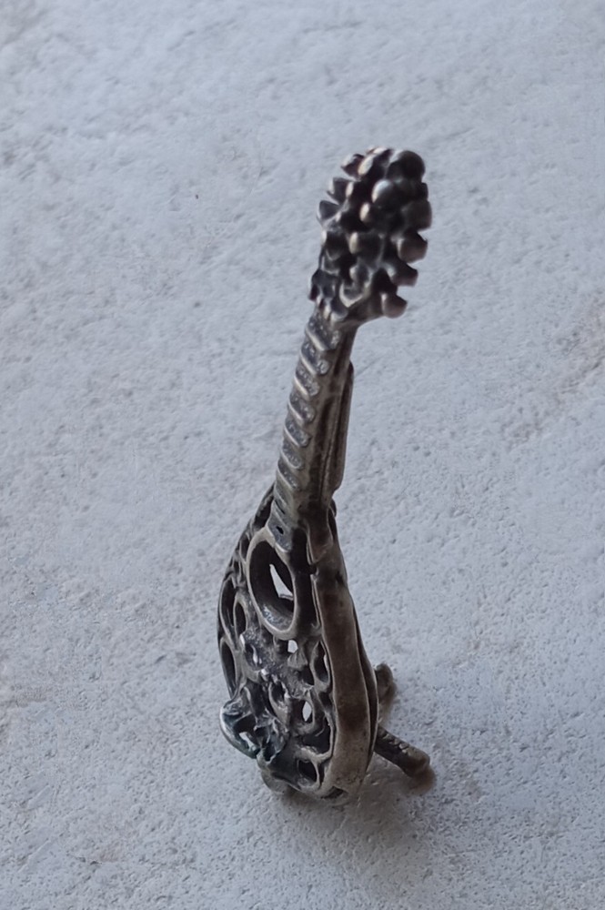 Vintage Solid Silver Mandolin Miniature Hallmarked - Made in Italy [1]