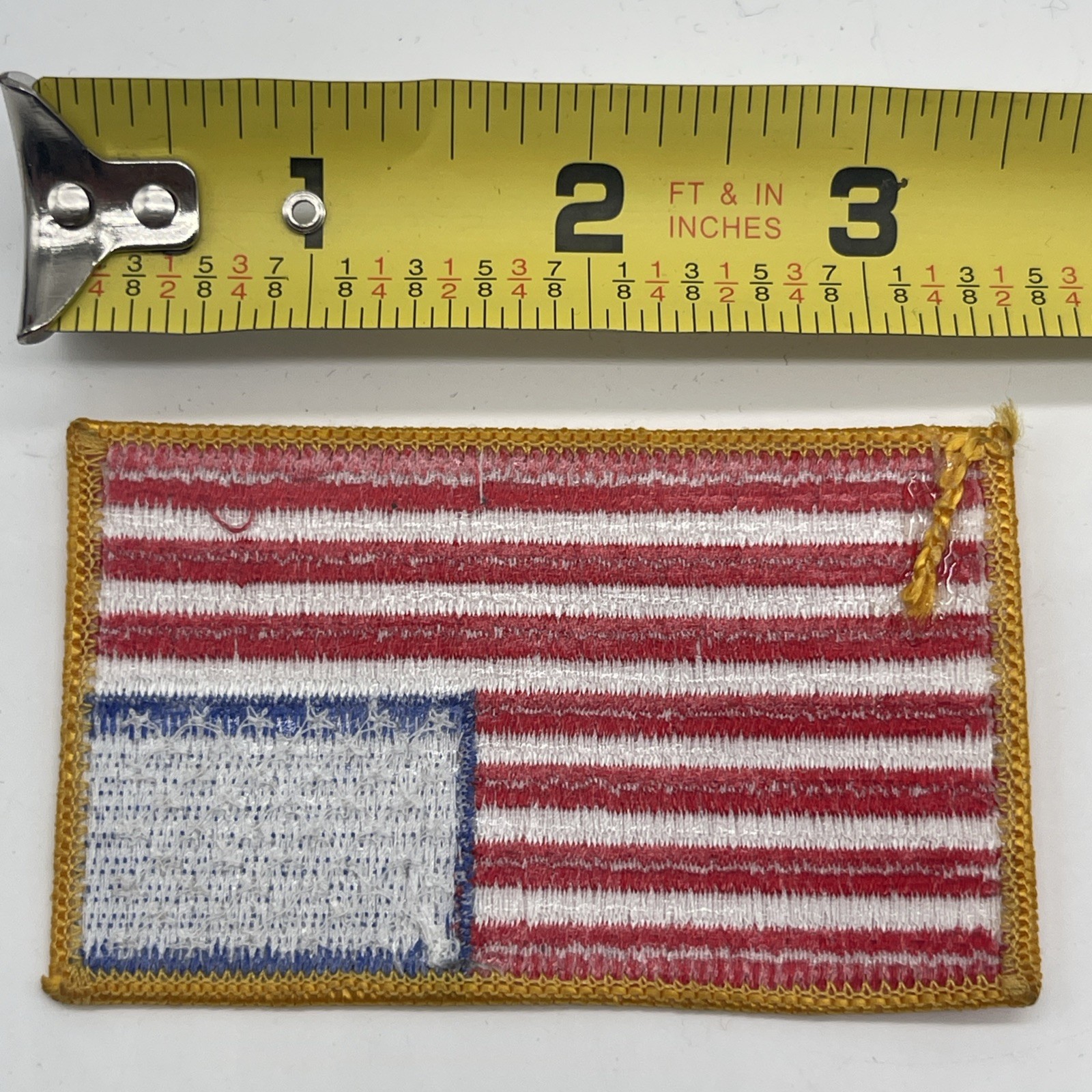 U.S. Military Army American Flag Shoulder Patch Yellow Boarder Iron/Sew On 3.5”