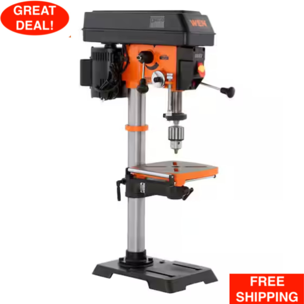 Benchtop Drill Press 5-Amp 12 in. Variable Speed Cast Iron W/ Laser Work Light