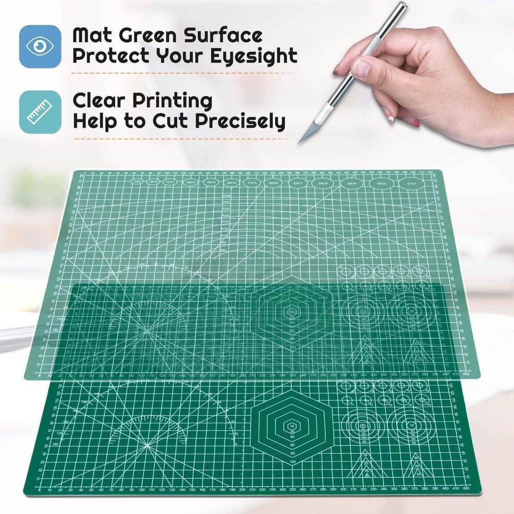Durable 12x18 Double-Sided Rotary Cutting Mat for Precision Quilting Projects