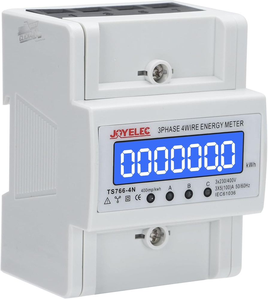 Three Phase Digital Electric Power Meter LCD Consumption Meter 100A DIN Met
