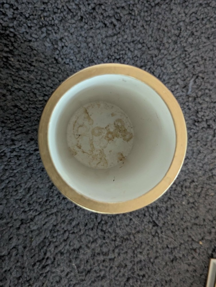 (5) White and gold bathroom accessories