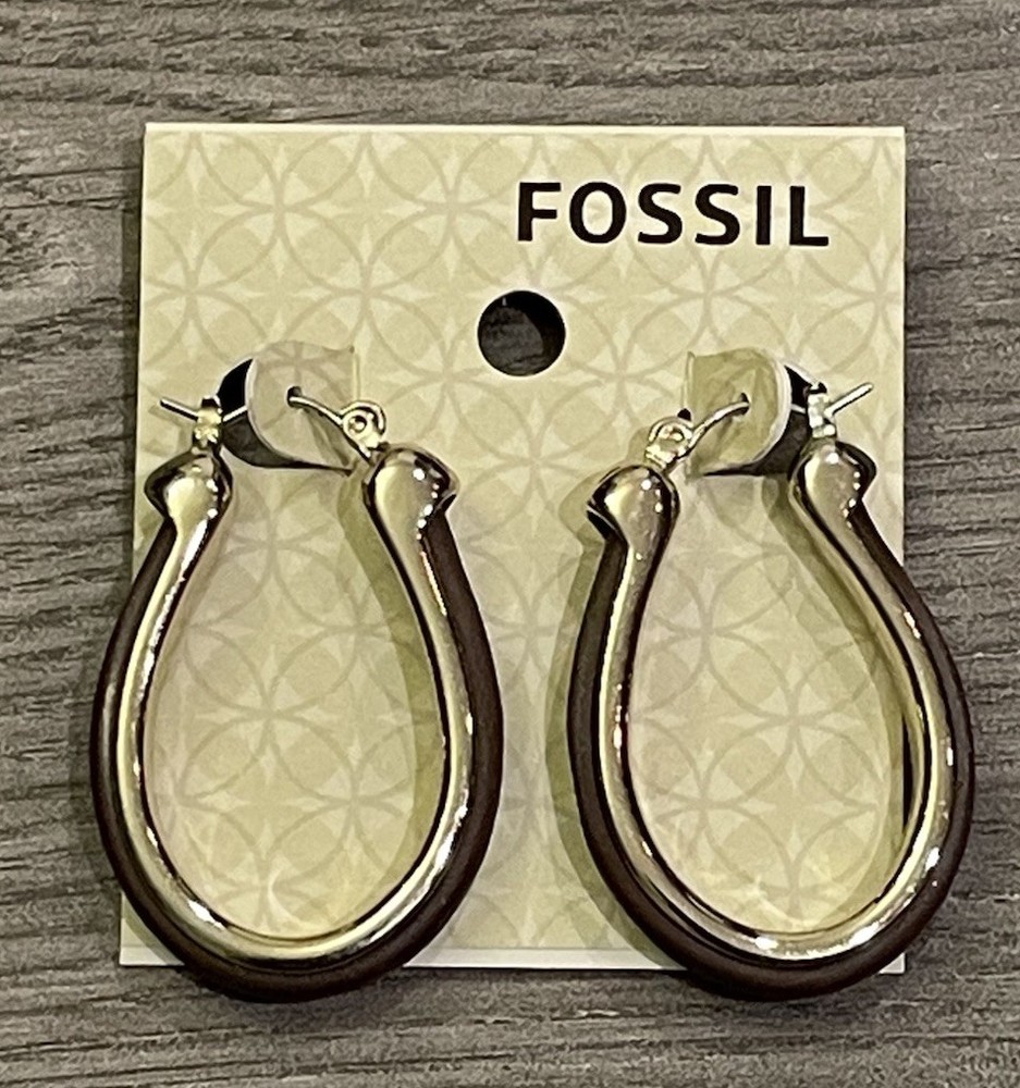 Fossil Native Drop Earrings Hoop Nee With Tags