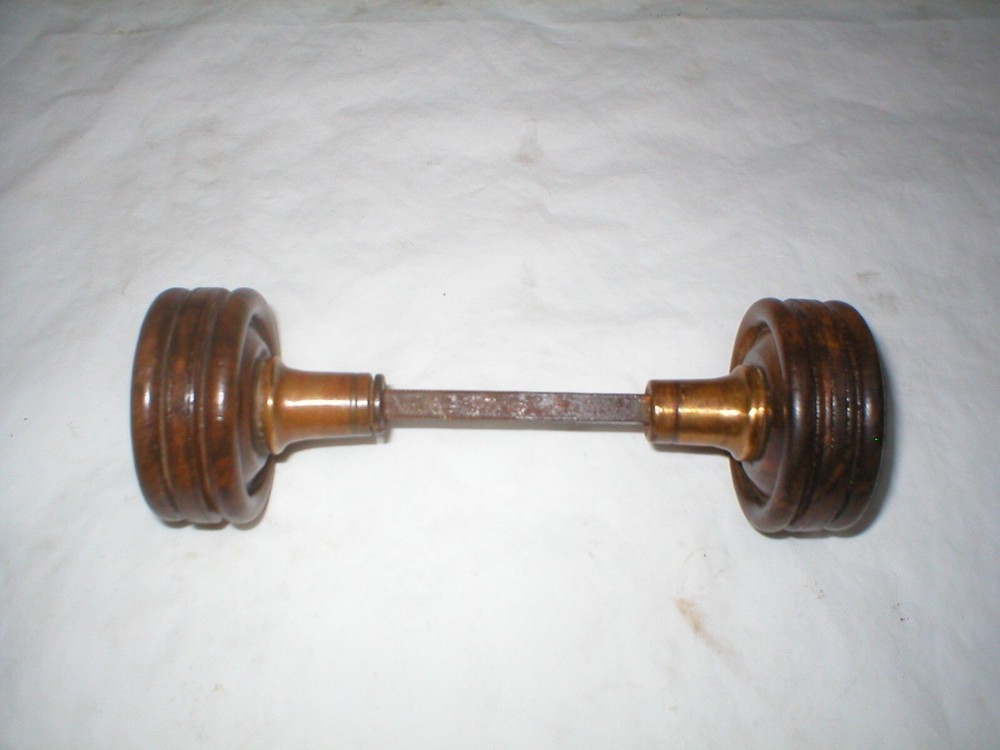 Antique Wood Doorknob Pair