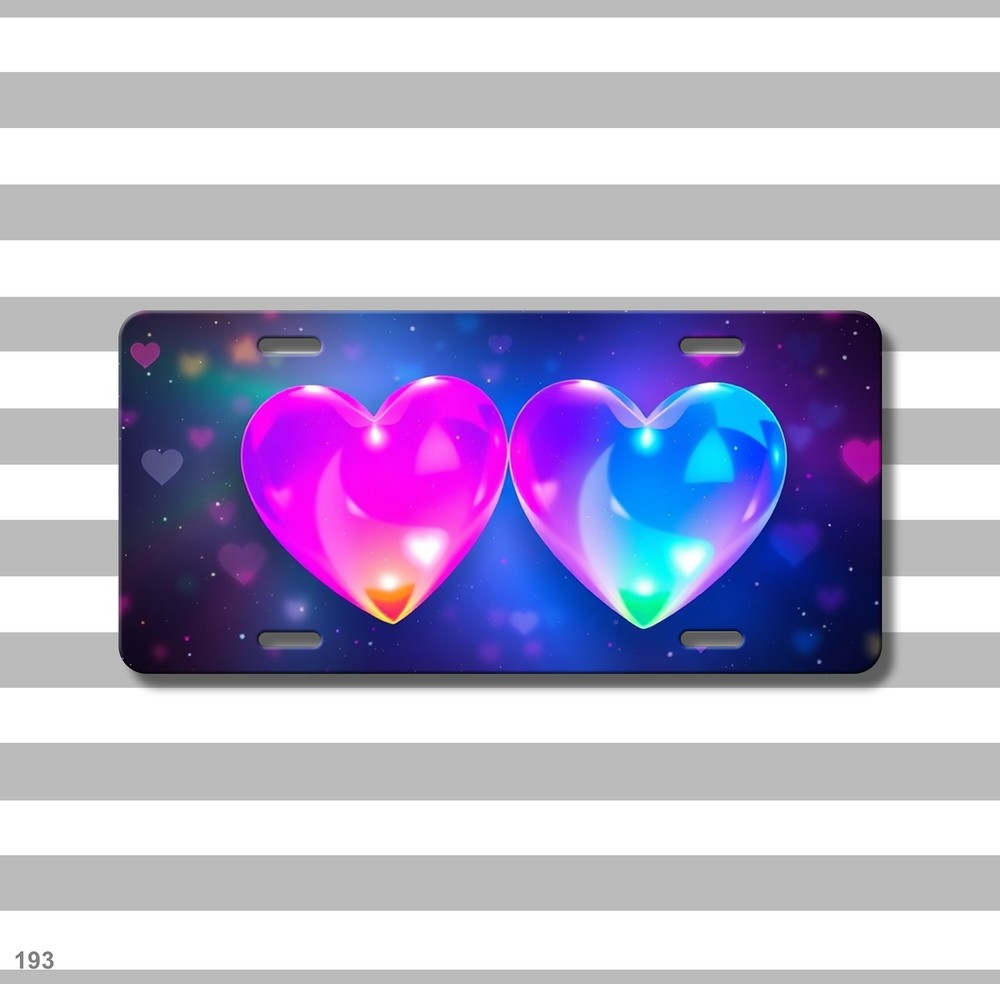 Stylish Hearts License Plate Add Text Front Plate Anniversary Gift