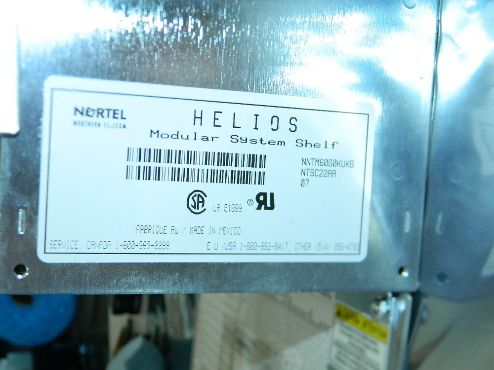 NORTEL HELIOS NT5C22AA MODULAR SYSTEM SHELF NNTM60G0KUKB