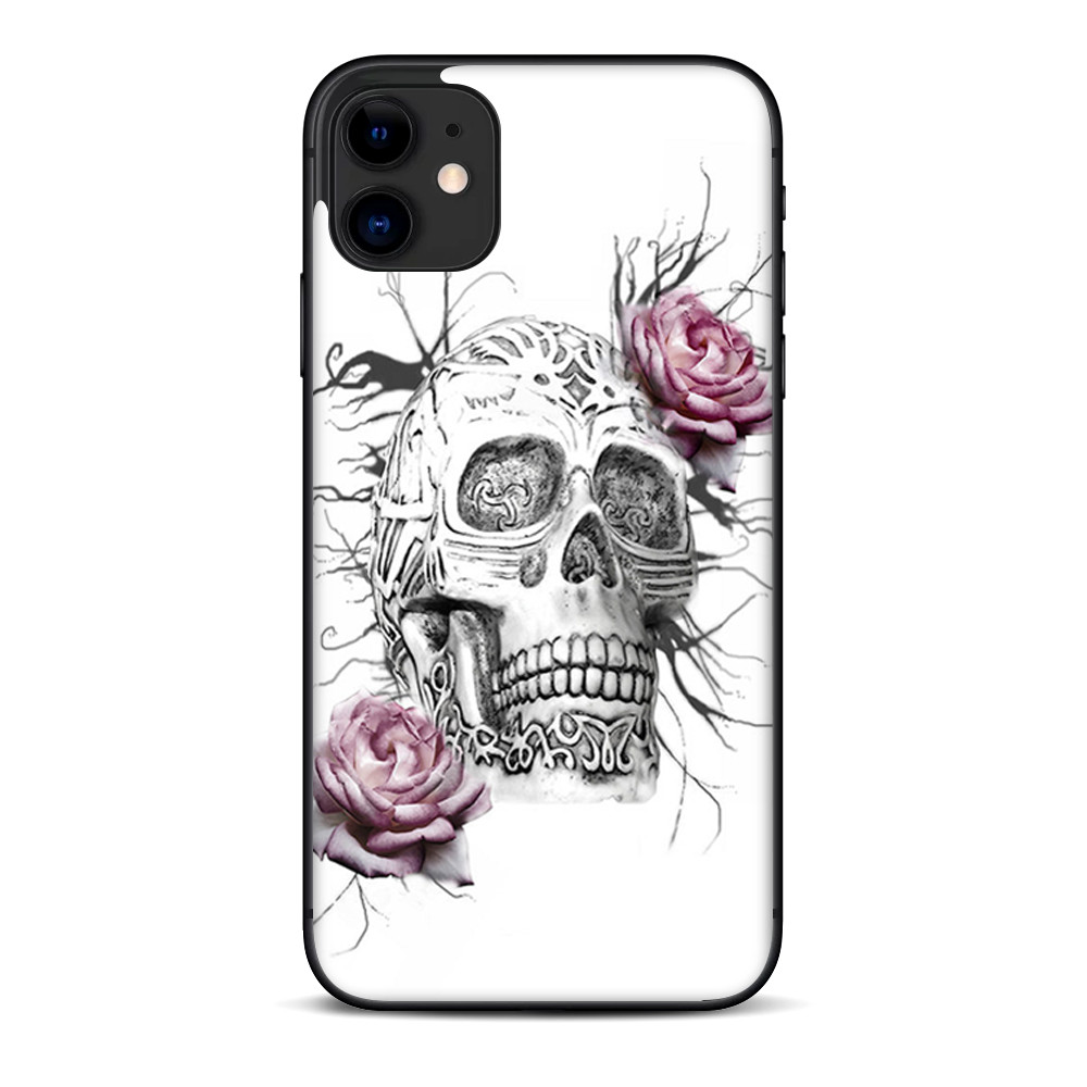 Skins Decal Wrap for Apple iPhone 11 - Roses in Skull
