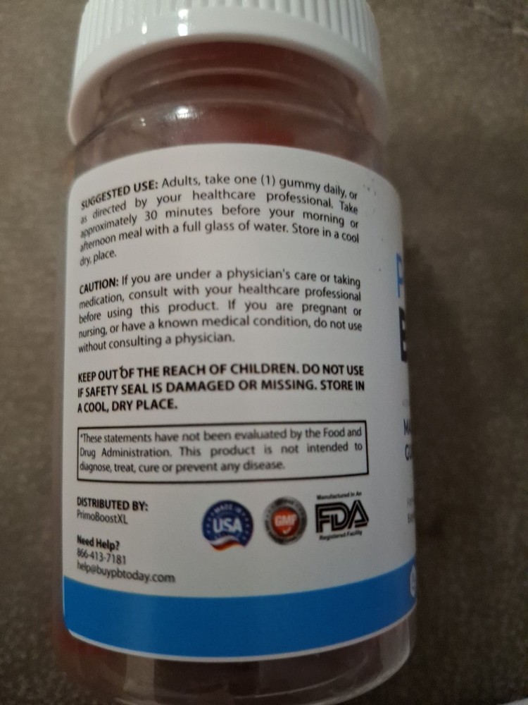 Primo Boost XL Gummies. Max Strength Formula, PrimoBoost XL Supplement (1 Pack)