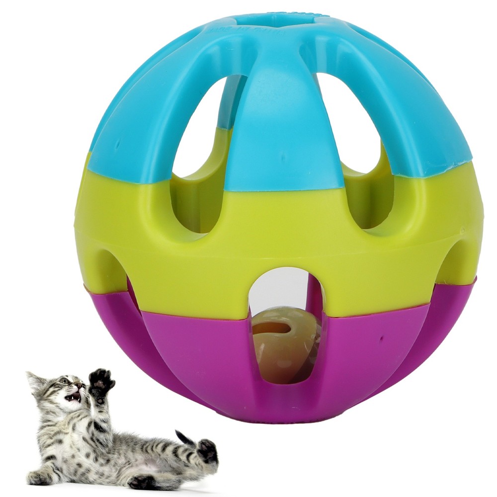 NonToxic Plastic Cat Chasing Rattle Interactive Toy Catching Ball With Bell Was