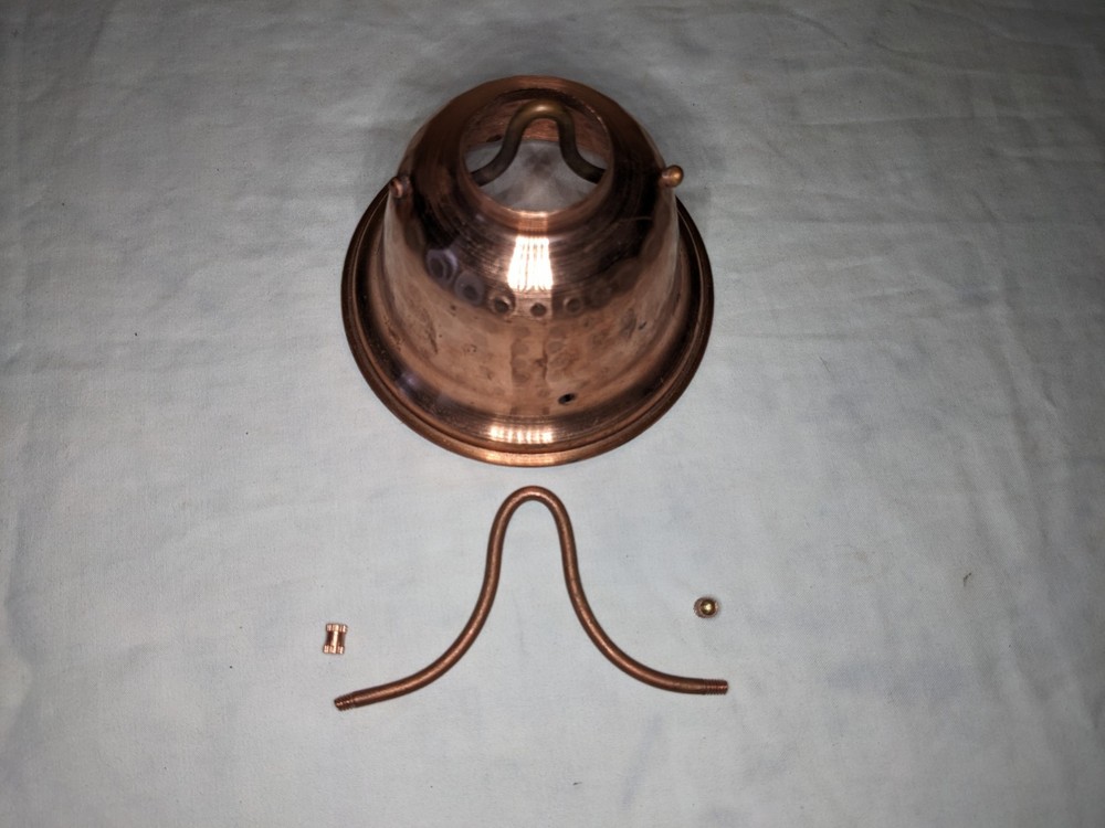 New Solid Copper Hammered Rain Chain Cup Replacement Part Cup + Hardware