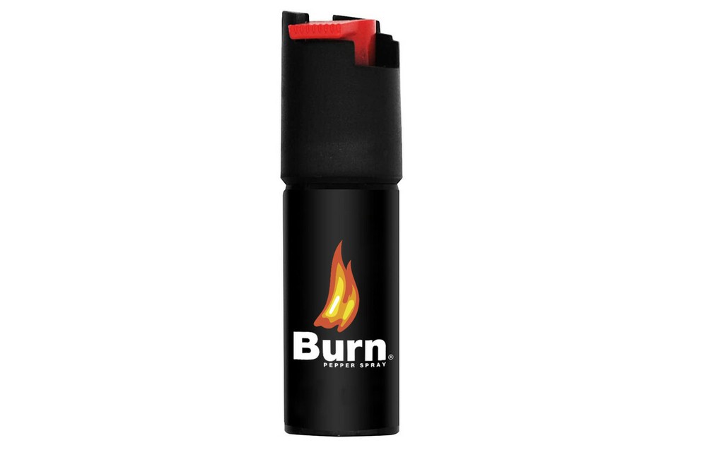 BURN Pepper Spray Keychain 1/2oz Self Defense Quick Release Security Case Black