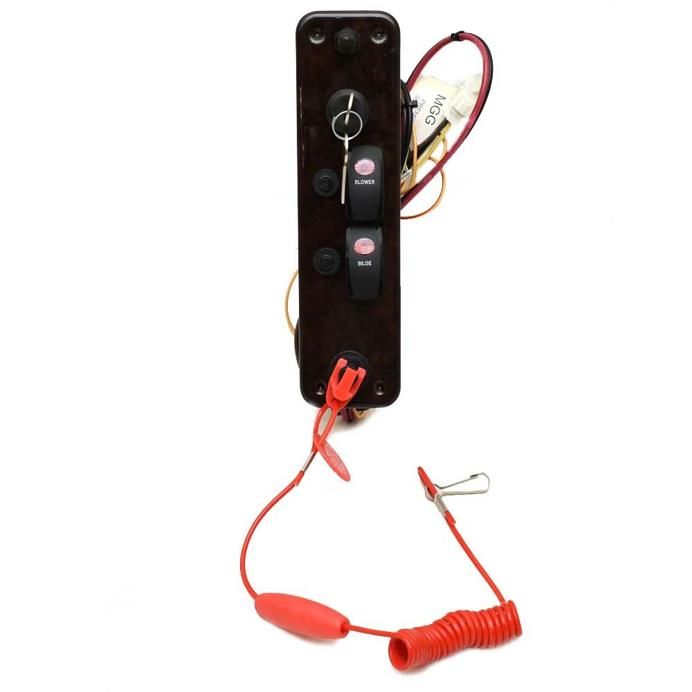 Premier Pontoon Boat Ignition Switch Panel | 3 Position Woodgrain