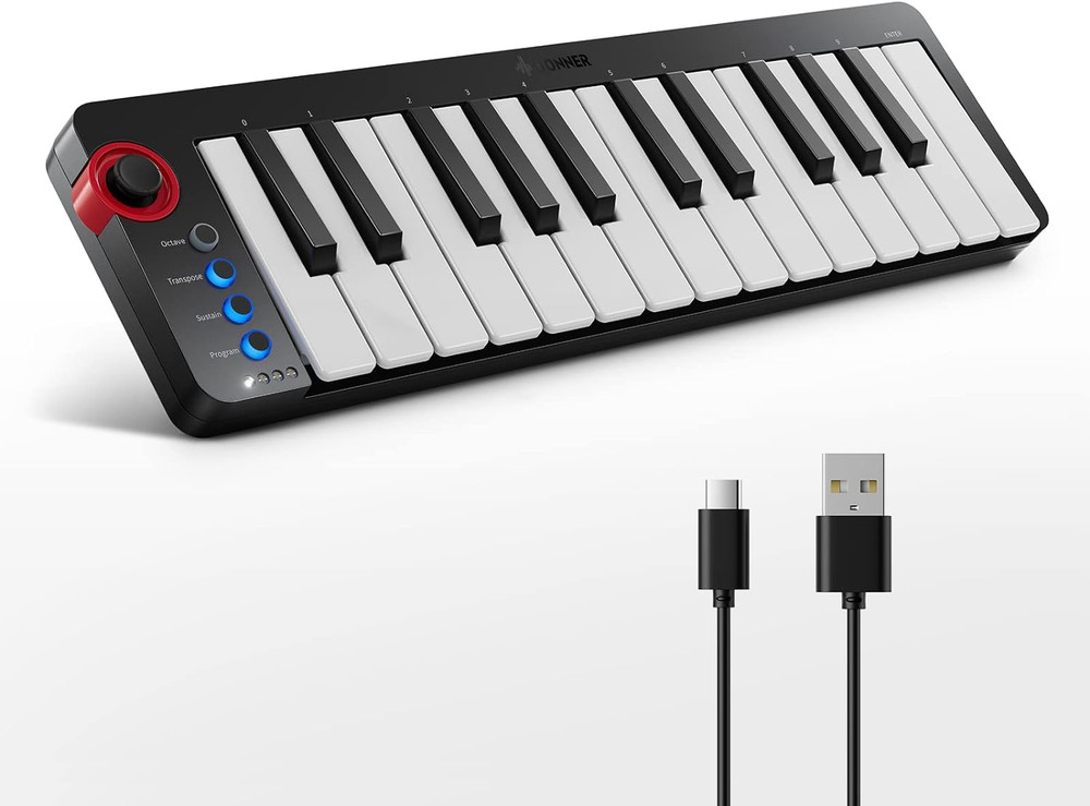 25 Key Mini MIDI Keyboard Controller USB C For Mac PC iOS DAW Music Gear Studio