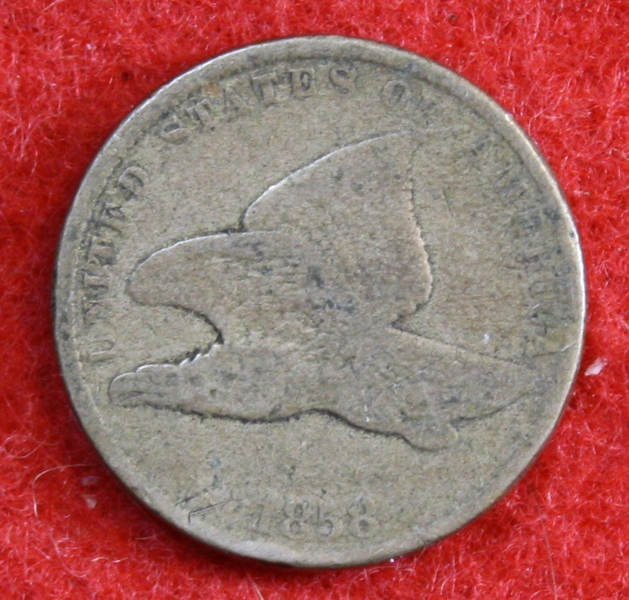 1858 Sm Letters Flying Eagle Cent Penny Coin FE107