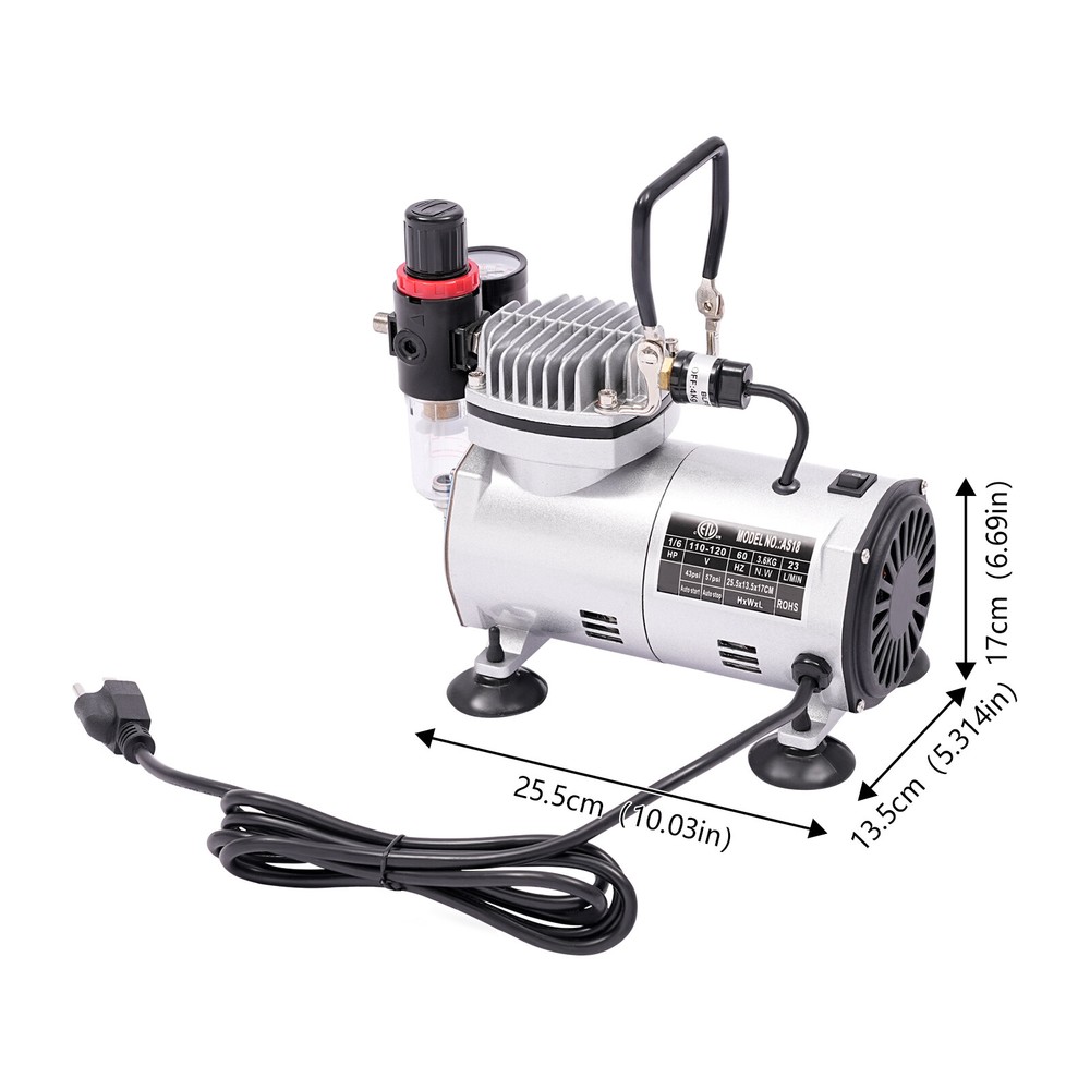 Airbrushing Combo Set w/ 1/6HP Portable Compressor Kit Model Spray Paint Booth
