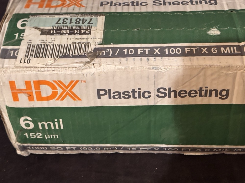 10 ft. x 100 ft. Clear 6 mil. Plastic Sheeting Heavy Duty Polyethethylene