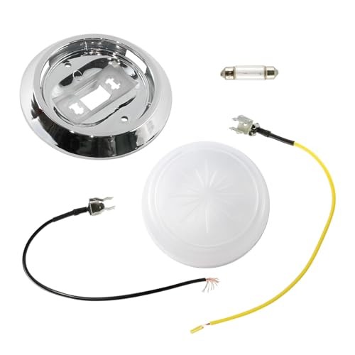 Round Dome Light Base & Lens with Bulb & Wire leads Compatible with 1971-1981