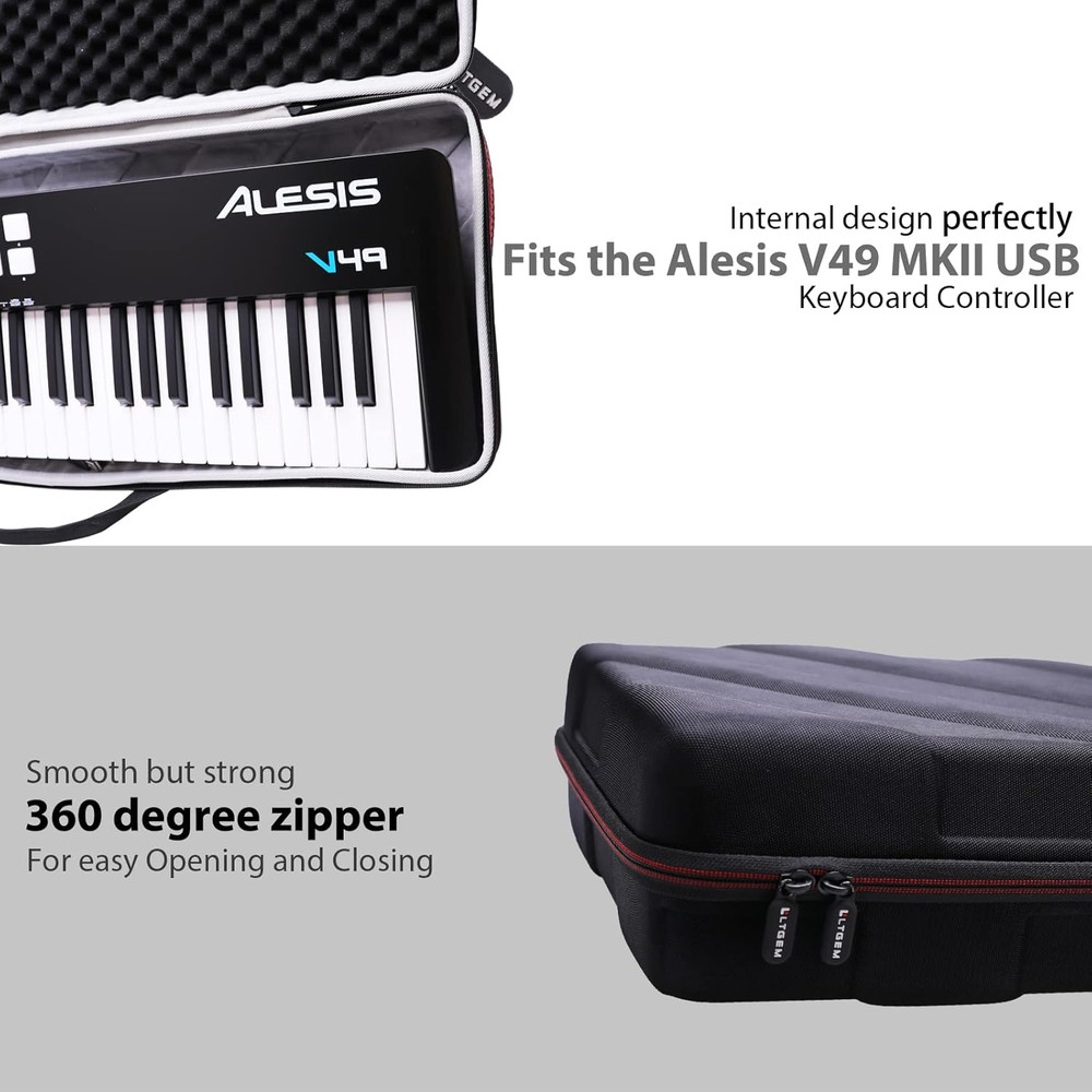 LTGEM Controller Case for Alesis V49 MKII USB MIDI Keyboard Controller, Hard Sto