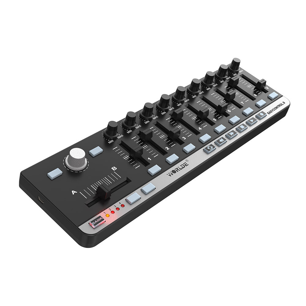 WorldE EasyControl.9 Portable Mini USB 9 Slim-Line Control MIDI Controller Black