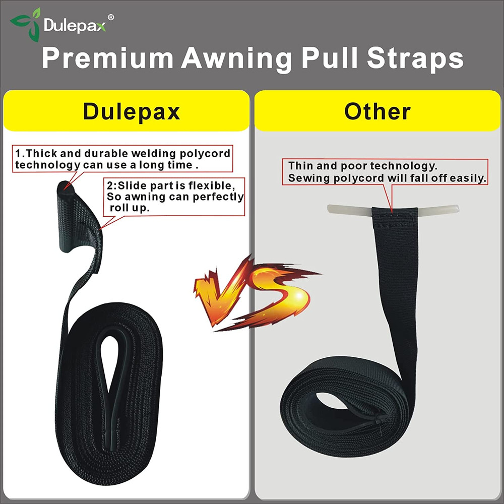 RV Awning Pull Straps, 96 Inches Long Straps with Welding Polycord Technology. U