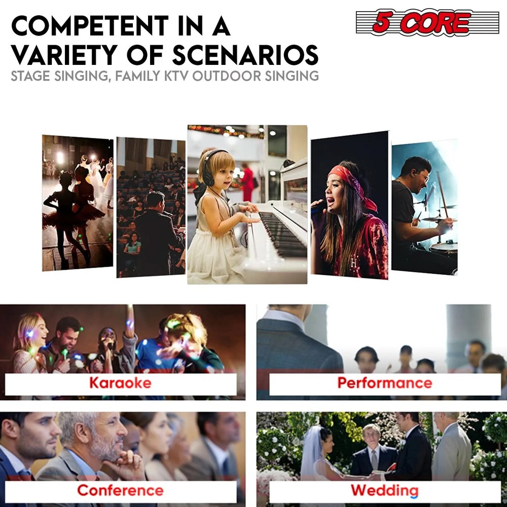 5Core XLR Microphone Dynamic Mic Karaoke Singing Studio Mics Handheld Microfono