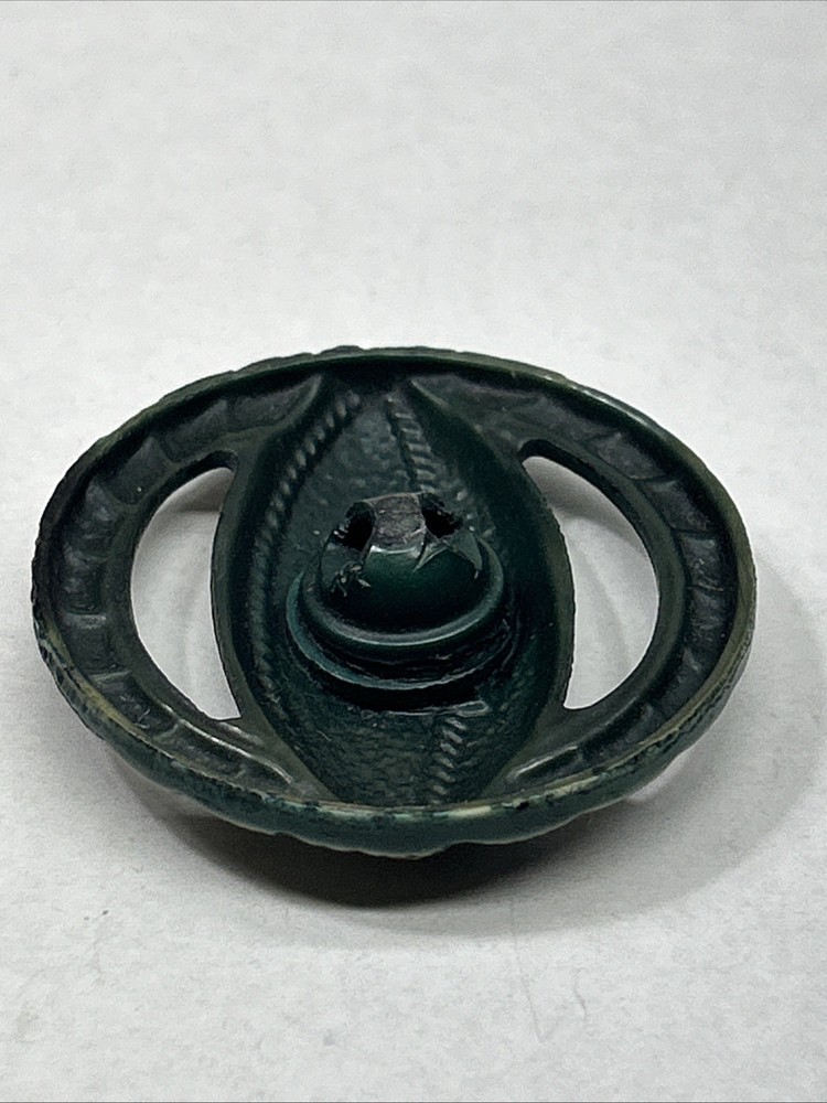 Vintage 1930s Green Celluloid Button Openwork Football