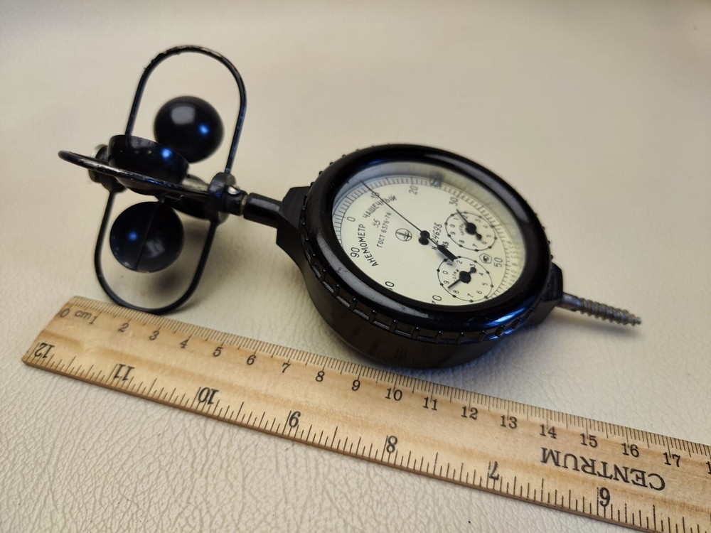 Vintage Soviet USSR Mechanical Anemometer Wind Indicator MC-13 1983