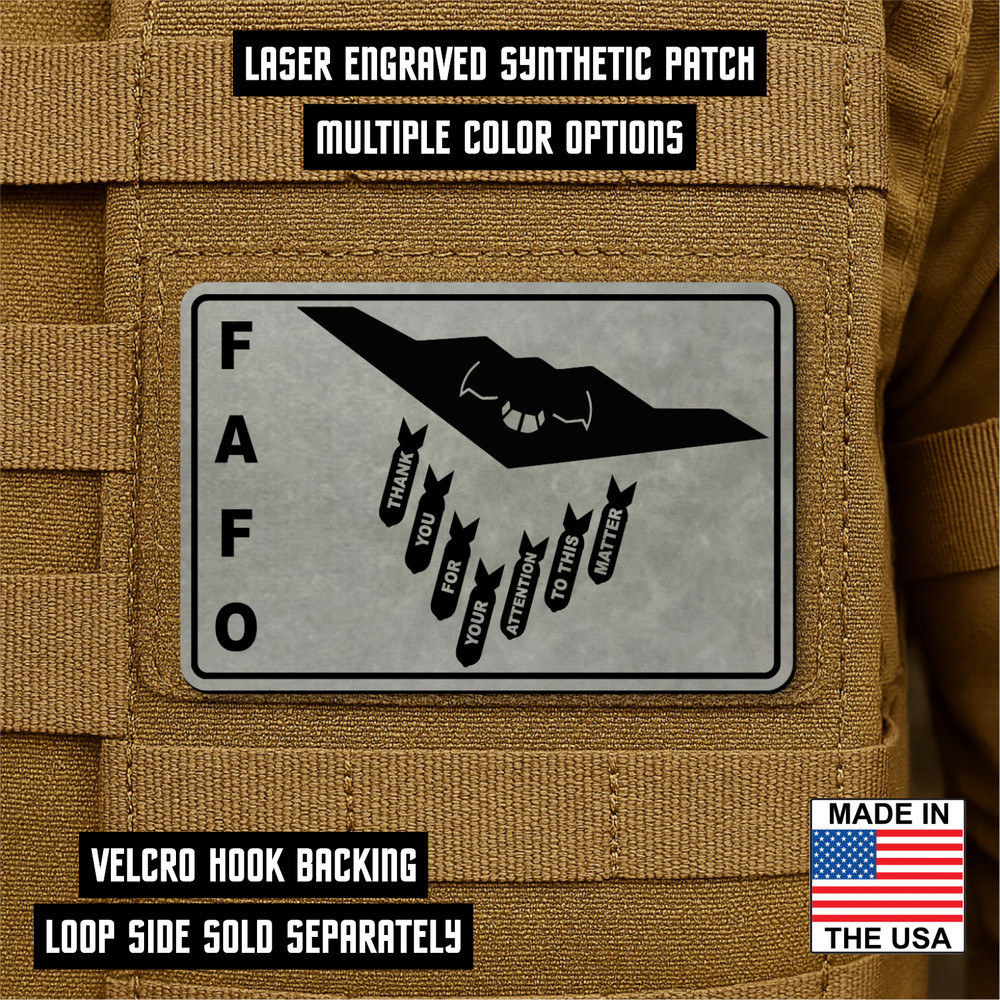 Funny B2 Spirit Bombing Morale Patch 2"x3" Hook & Loop Tactical Humor Patch