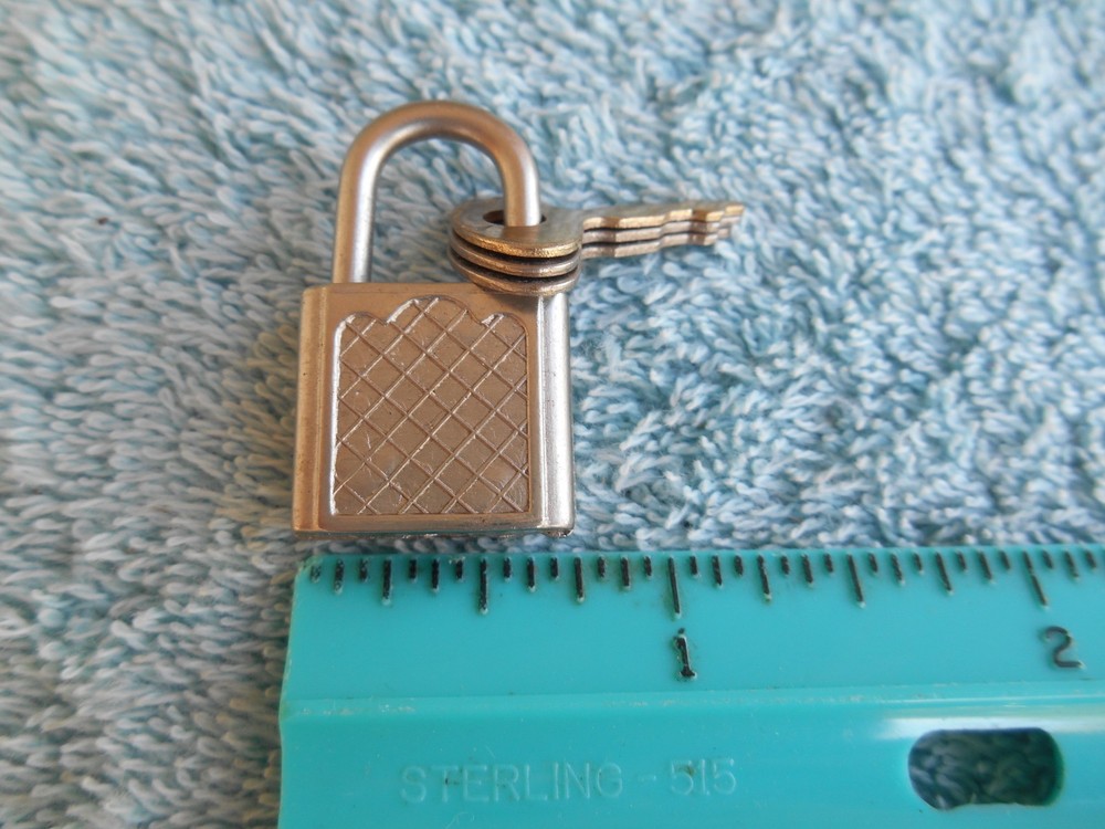 Vintage MINIATURE PADLOCK WITH 3 ORIGINAL KEYS.