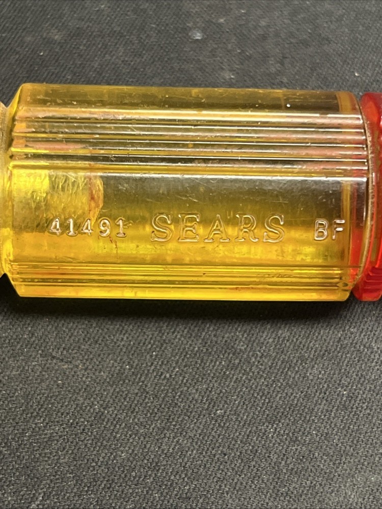Sears 41491 Flathead Screwdriver, Amber & Red Handle, BF