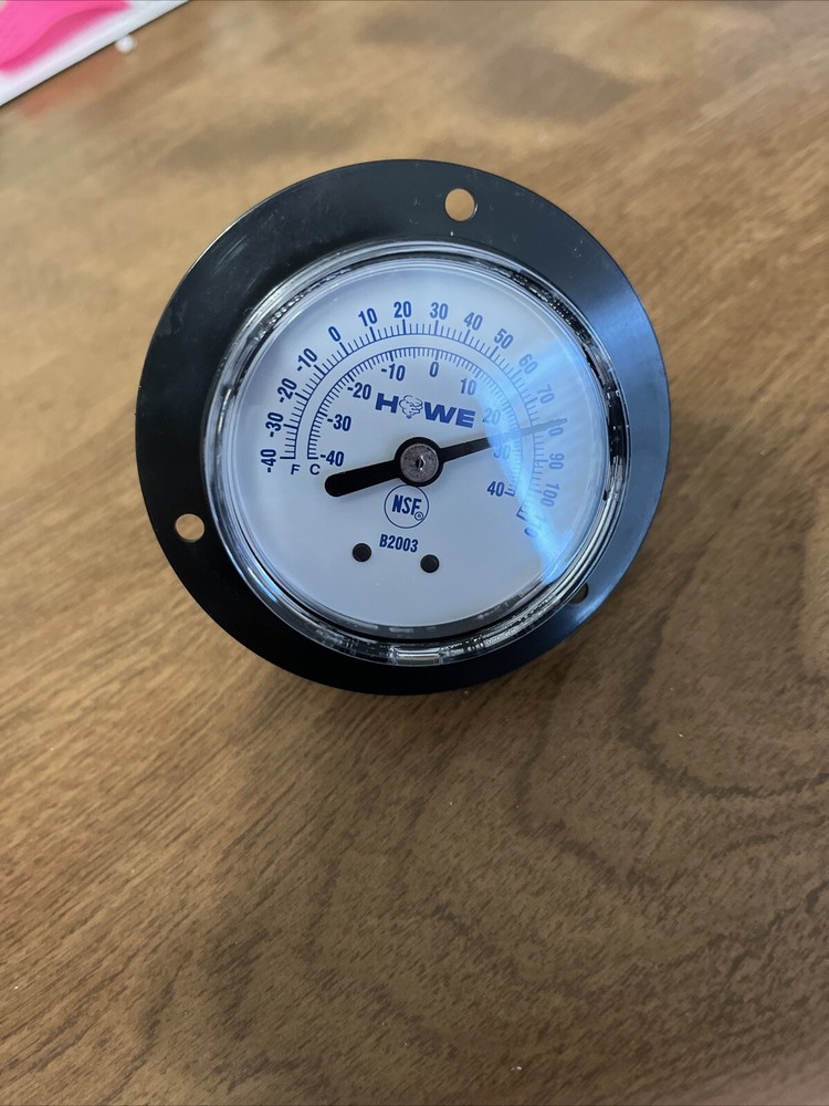 Howe Freezer Thermometer, 2in Dial, Black