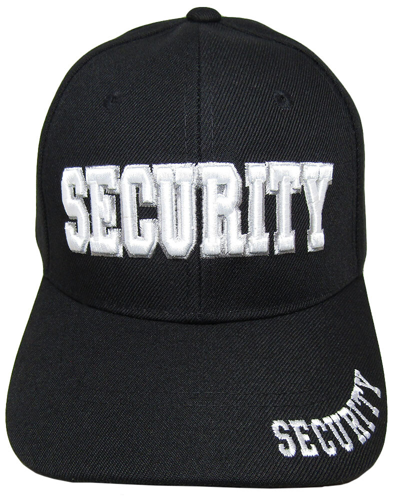 (2 PACK) Security Hat Officer Guard Baseball Cap Adjustable Black Hat Headwear