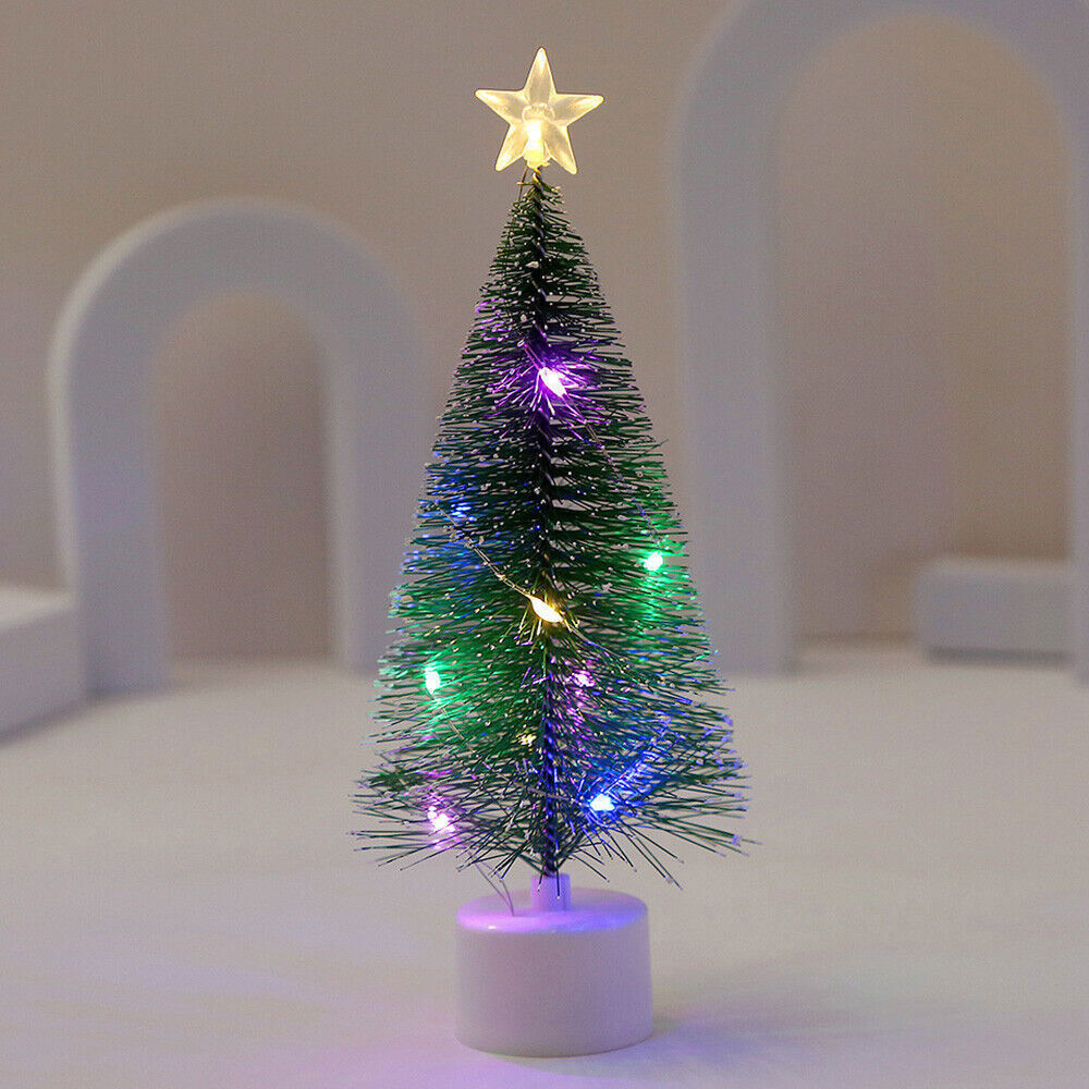 LED Christmas Tree Decorations Desktop Mini Light Decor Luminous DIY Ornaments