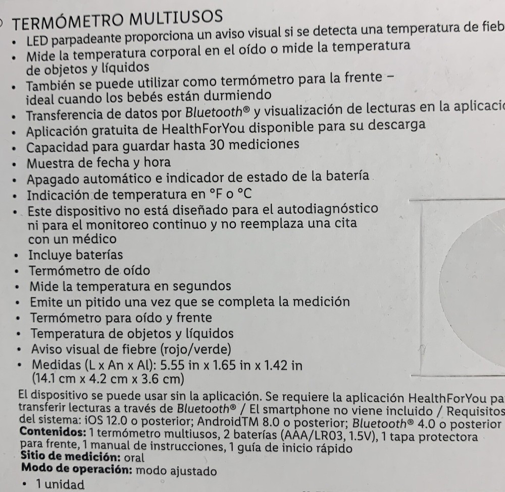 Beurer - Body Temperature Thermometer Via The Ear/ Forehead & Objects/ Liquids.
