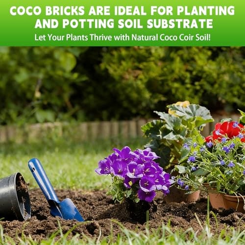 Coco Coir Bricks - Compressed Coconut Fiber Substrate for Plants, 12 PCS
