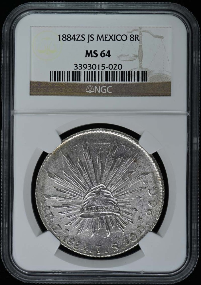 1884ZS JS MEXICO 8R NGC MS64